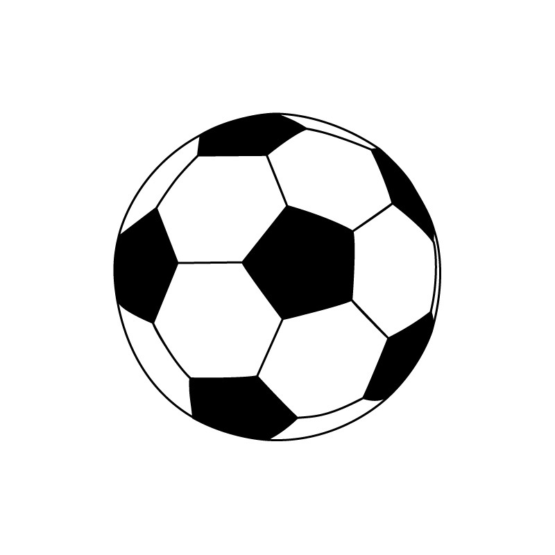 Sticker ballon foot noir et blanc pour déco sport enfants et club