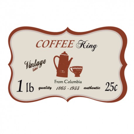 Stickers muraux déco dans le style rétro - plaque Coffee King