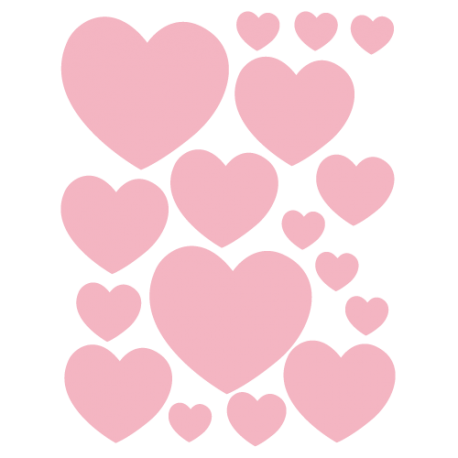 Stickers cœurs roses pour décoration chambre fille - Décorécébo