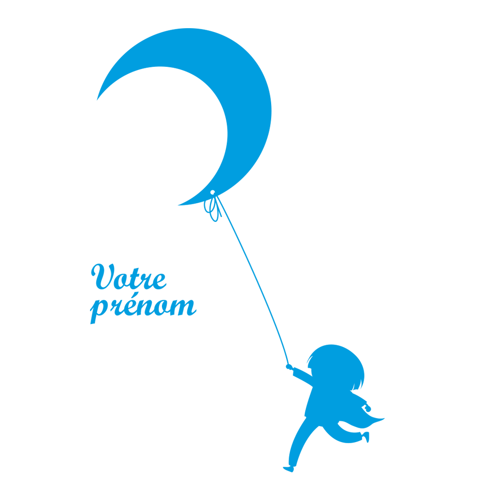 Stickers nounours gris et coeurs bleus pour bébé garçon - Décorécébo