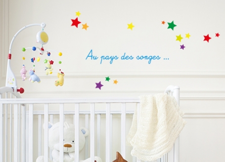 Stickers étoiles colorées pour enfants pour murs et meubles par Décorécébo